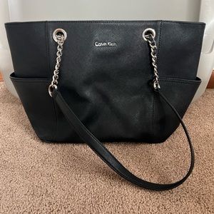 Calvin Klein Black Leather Tote